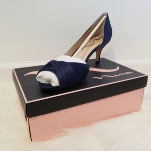 Nina Chelcie-LS New Navy Luster Heels 11M